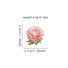 Broche Floral de Lujo Ligero con Borde Dorado Rosa Peonía Lirio Jacinto Insignia Metálica Venta Directa de Fábrica Fuente de Yiwu