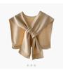Chal de punto estilo coreano para mujer, otoño e invierno, habitación con aire acondicionado, chal grande de punto cruzado, chal exterior de moda, bufanda versátil de color puro.