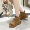 Botas Martin para Mujer Desgastadas 2024 Verano Nuevo Retro Vaqueras Oeste Cuero Genuino Gruesas Estilo Inglés Botines