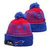Gorro de Punto Cálido para Otoño e Invierno de la NFL para Hombres y Mujeres con Letras Bordadas de Estilo Pop y Pompón