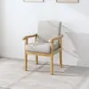 Cadeira de Madeira Maciça, Poltrona Individual, Braço, Encosto Macio, Cadeira de Escritório para Conferência de Computador, Cadeira de Mahjong, Cadeira de Mesa para Idosos