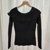 Suéter Tejido Dulce con Cuello de Muñeca Coreano para Mujer 2026 Nuevo Estilo Primavera Suave Jersey de un Hombro