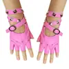 Guantes de Rendimiento para Hombres y Mujeres con Correas Largas de Cuerda y Remaches para Danza de Rendimiento Modelo Punk Pasarela Hip-Hop Cuero Nightclub Cos