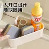Organizador triangular para encimera con drenaje inclinado para fregadero de cocina, incluye un soporte para paño de cocina, esponja y cepillo