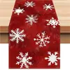 Bandera de Mesa Transfronteriza Simple Copo de Nieve Rojo Navidad Invierno Cocina Restaurante Fiesta Decoración de Mesa de Café Venta al por Mayor de Fábrica