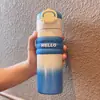 Taza Isotérmica de Acero Inoxidable 316 de Lujo Ligero para Doble Bebida con Alto Valor Estético, Gran Capacidad, Taza Portátil con Popote, Adecuada para Regalos Empresariales