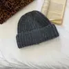 Chapéu de Lã Tricotado Quente para Proteção da Cabeça no Outono e Inverno, à Prova de Frio, Moda Casual, Cor Pura, Estilo Coreano, Estilo Ins, Chapéu Frio para Mulheres