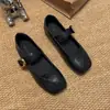 Zapatos Mary Jane retro de punta cuadrada para mujer, nueva colección otoño 2026, casuales y versátiles, efecto adelgazante, suela plana, estilo delicado