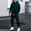 Conjunto Masculino Outono 2026 Casual Esportivo Moletom Liso Masculino Conjunto de Duas Peças Moletom Solto Roupa Masculina