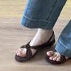 Sandalias Romanas Retro de Tacón Bajo con Tira Retorcida Versátil para Mujer, Nuevas Sandalias de Verano 2026 de Diseño de Nicho Versátiles con Punta Abierta y Redonda