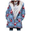 Abrigo trench de mujer nuevo de 2023 de venta caliente transfronteriza invierno engrosado estilo europeo y americano patrón navideño abrigo con capucha lote