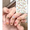 Adesivos de Unha Hello Kitty Estilo Havaiano Desenho Animado Couro Preto Concha do Mar Adesivos de Unha DIY