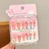 Unhas Infantis Desenhadas Vestíveis Estilo Longo Clareadoras Adesivos de Unha para Meninas Novo Estilo Adesivos de Nail Art Infantis Médios e Grandes Peças de Unha Vestíveis