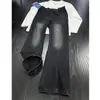 Pantalones con Estilo Otoñal Ajuste Delgado Pierna Recta Acampanados Jeans Retro Americano Diseño de Nicho Jeans para Hombre