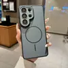 Funda para teléfono Samsung S26Ultra aplicable transfronteriza con textura similar a la piel, bloqueo de color, atracción magnética y película para lente, funda dura S25 anticaídas A57