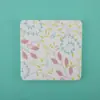 Set de serie de tierra de diatomeas de posavasos redondos y cuadrados, alfombrillas absorbentes y termoaislantes con patrón de animales y plantas estilo japonés