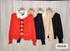 Suéter curto com decote em V vazado feminino, manga comprida, outono e inverno, ombro acolchoado, blusa solta, emagrecedora, casual, cintura alta, malha umbigo