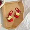 Batatas Fritas Porquinho Resina Acessórios DIY Capa de Celular Grampo de Cabelo Elástico de Cabelo Pingente Sapato de Madeira Tamanco Pingente de Porquinho Fofo