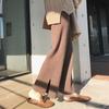 Pantalones colgantes de pierna ancha para mujer Otoño e Invierno estilo coreano Holgados Ajustados hasta el tobillo Pantalones de cintura alta Suéter de punto colgante