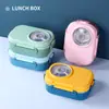 Lonchera de Acero Inoxidable 304 para Trabajadores de Oficina, Lonchera Bento Rellenable con Agua y Calentable, Lonchera con Forma de Cámara, Lonchera para Estudiantes con Compartimentos