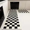 Alfombrilla Sencilla de Cocina a Cuadros de Barro Diatomeas Antideslizante Absorbe Agua y Aceite, Limpiable y Sin Lavado Alfombra Especial, No Requiere Limpieza