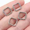 12x12mm 0.35g Plata Antigua Europeo y Americano Más Vendido Material de Accesorio Cuadrado Geométrico Círculo Retorcido Colgante