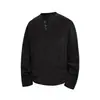 Camiseta de Manga Larga Rayada para Comercio Exterior Transfronterizo, Capa Base Otoño Invierno Moda Cuello en V Tres Botones Holgada Casual Sudadera Pulóver T