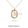 Collar europeo y americano transfronterizo de 26 letras en español para mujer, cadena de clavícula versátil, diseño de nicho con gema de cristal