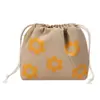 Bolsa de maquiagem com cordão de bolinhas estilo coreano para mulheres, nova moda 2026, bolsa de armazenamento de skincare de grande capacidade, portátil