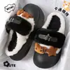 Pantuflas de Felpa de Gatito de Dibujos Animados Algodón para Mujer Otoño Invierno Estrellas Lindas Suela Gruesa Punta Cerrada Pantuflas de Interior para el Hogar Antideslizantes Cálidas