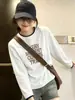 Novo design de outono, estiloso look de duas peças, camiseta de manga longa para mulheres, nicho, casual, modelador, top versátil para usar por baixo