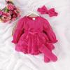 Ropa para Bebés Niños Coreana Transfronteriza Otoño Waffle Manga de Linterna Malla Hayi Apertura Pies Calcetines Tocado