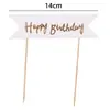 Banner de Arco de Feliz Cumpleaños Plug-in Tarjeta Plug-in para Pastel Vestir Bronceado Horneado Bandera de Feliz Cumpleaños