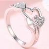Anel de Diamante Elegante em Forma de Coração Estilo Japonês e Coreano Anel de Noivado de Moda com Diamantes Seiko 925 para Mulheres
