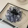 Pinza para el Cabello de Moda Romántica Esponjosa con Estampado de Gasa Nebulosa Pinza de Nube Elegante de Gama Alta Pinza de Tiburón Pinza para el Cabello Nueva de Moda