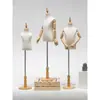 Maniquí de Madera para Niños con Base, Accesorios de Exhibición de Medio Cuerpo para Ropa Infantil, Tienda de Ropa para Niños, Exhibidor con Cabeza
