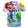 Camiseta de manga corta con estampado 3D de Mario, película coreana transfronteriza de AliExpress, informal, holgada, de cuello redondo y manga corta para niños.