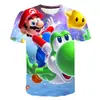 Estación Independiente Talla Europea Estilo Coreano Película Mario Impresión 3D Camiseta de Manga Corta Camiseta Casual Holgada de Manga Corta con Cuello Redondo para Niños