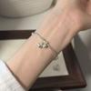 Pulsera de Bola de Circonita Brillante Versátil de Plata de Ley S925 Joyería Elegante de Nicho Pulsera Sencilla de Diamante Pequeño Accesorios de Moda