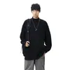 Camiseta masculina de manga longa para uso transfronteiriço com gola alta parcial, nova para primavera e outono, quente, de corte solto, camiseta térmica de base, moletom masculino