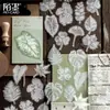 Pacote de Adesivos Momo Papel Ácido Sulfúrico Tinta Branca Série Natural Meio-Tom Adesivos para Diário Estilo Ins Retro Borboleta Flor