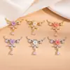 Collar Alas de Ángel Flor Pequeña Gota de Agua Circonita Microincrustada Accesorios de Collar para Mujer Lujo Ligero Temperamento Sensación de Alta Gama Accesorios de Collar