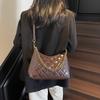 Bolso Cruzado Simple Acolchado Estilo Tweed para Mujer 2025 Otoño Nuevo Moda de Nicho Bolso de Hombro con Cadena para el Brazo