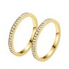Anillo de Acero Inoxidable para Mujer al por Mayor Nicho de Gama Alta Lujo Accesible Estilo Ins Anillo de Acero de Titanio Chapado en Oro 2 mm de Ancho Anillo de Diamantes