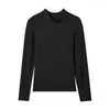 2026 Camelia Capa Base Hidratante Top de Manga Larga Cuello Redondo Cuello Semi-Alto Sin Costuras Adelgazante Ropa Interior o Exterior Top de Otoño Pantalones de Otoño