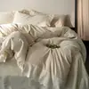 LIGHT WANG Estilo Wabi-sabi estética oriental jacquard de algodón y lino encaje juego de cuatro piezas de ropa de cama relajado y casual