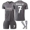 2425 Camiseta del Real Madrid gris traje de fútbol para dos hombres No. 7 Vinicius niños adultos 9 mbape transfronterizo