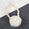 Nuevo llavero con colgante de bola de pelo, cadena de cuentas, pequeño, fresco, blanco brillante, accesorios de cadena, gancho para puerta pintado, funda para auriculares, decoración
