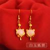 Aretes de gema de zorro de oro arena de Vietnam aretes chapados en oro temperamento borla largos aretes de estilo étnico regalo aretes mujeres