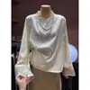 Camisa Jacquard Estilo Chinês Nova Super Moderna para Mulheres, Novo Modelo de Início de Primavera, Luxo de Alto Padrão, Rejuvenescedor, Design Elegante, Blusa de Manga Longa